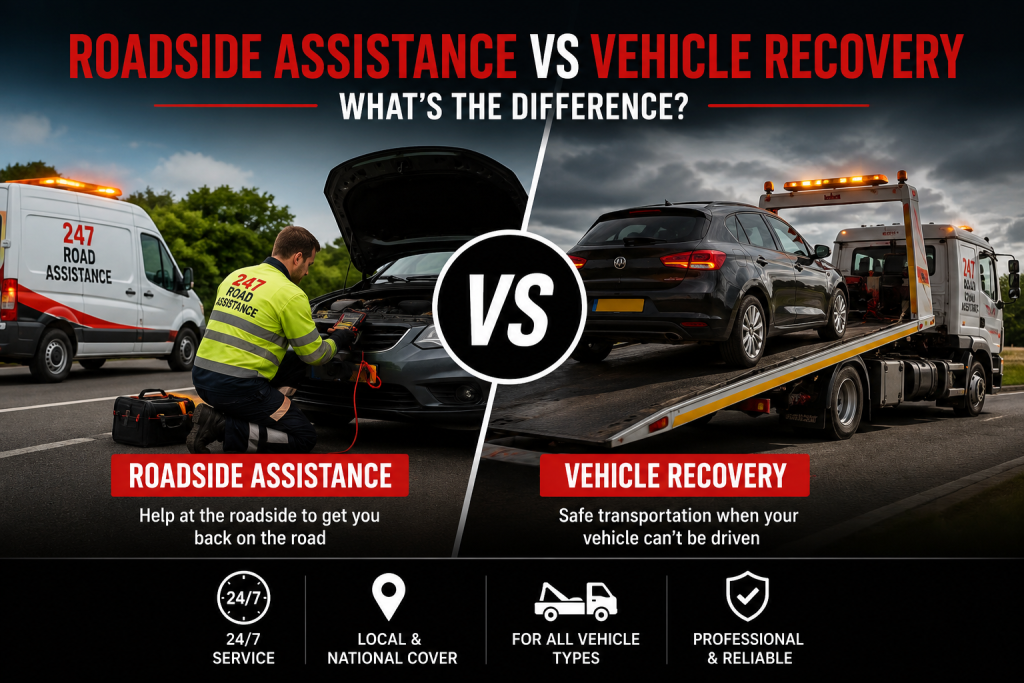 Roadside Assistance vs Vehicle Recovery | 247 Road Assistance